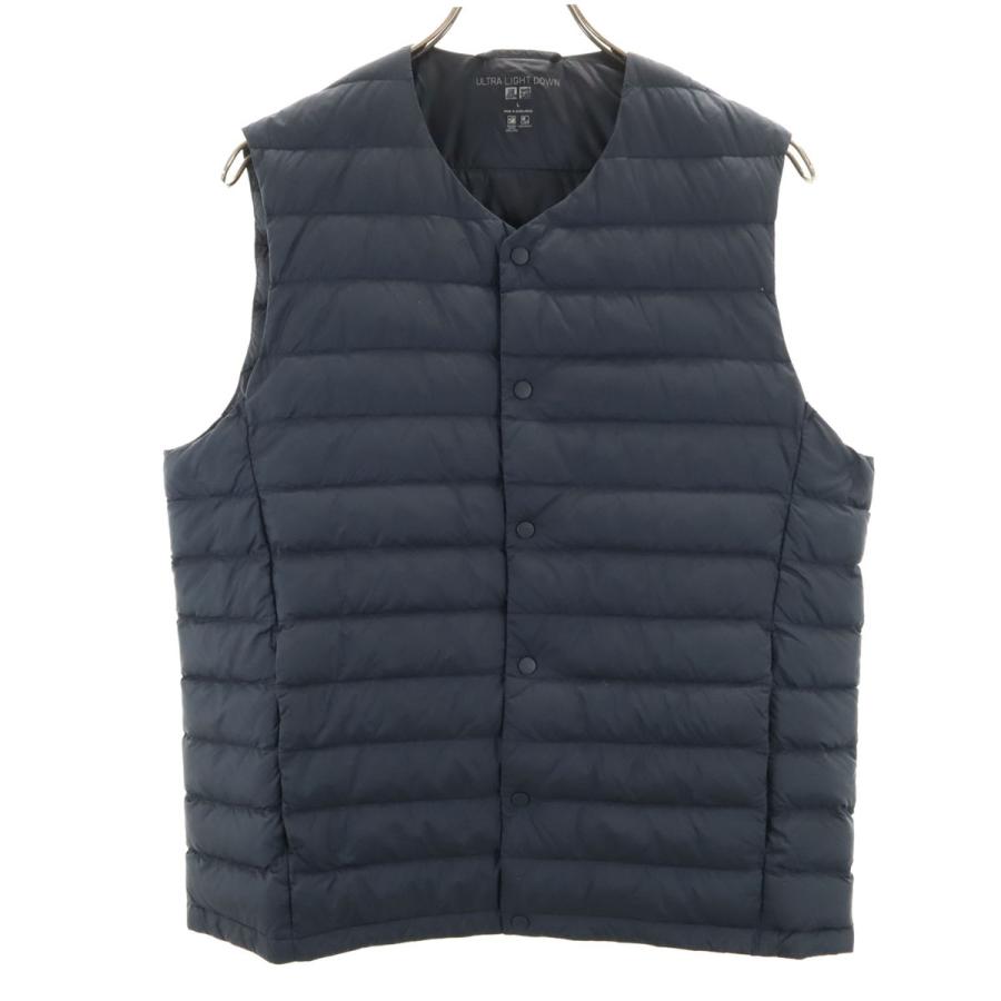 ユニクロ（UNIQLO） ウルトラライト ダウンベスト L ネイビー メンズ