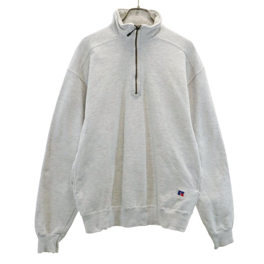 90s USA製 ラッセルアスレチック ハーフジップスウェット グレー 2XL Russell Athletic（ラッセル アスレティック） ラッセルアスレチック