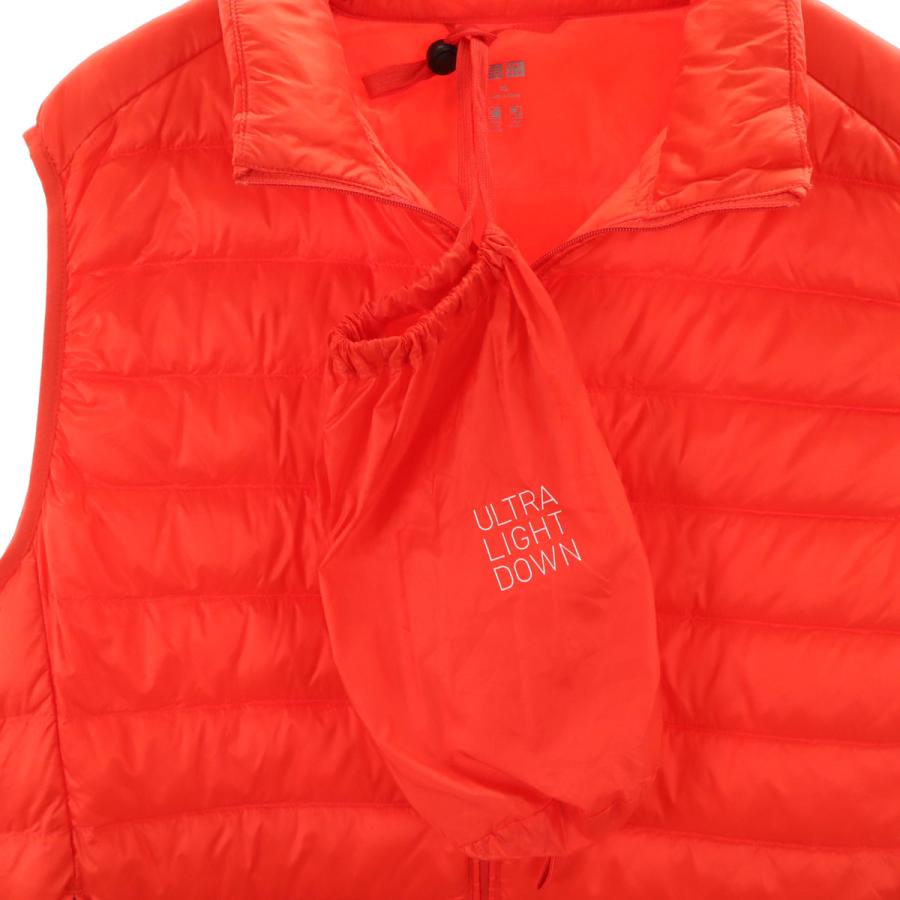 ユニクロ（UNIQLO） ウルトラライト ダウンベスト XL オレンジ 収納袋