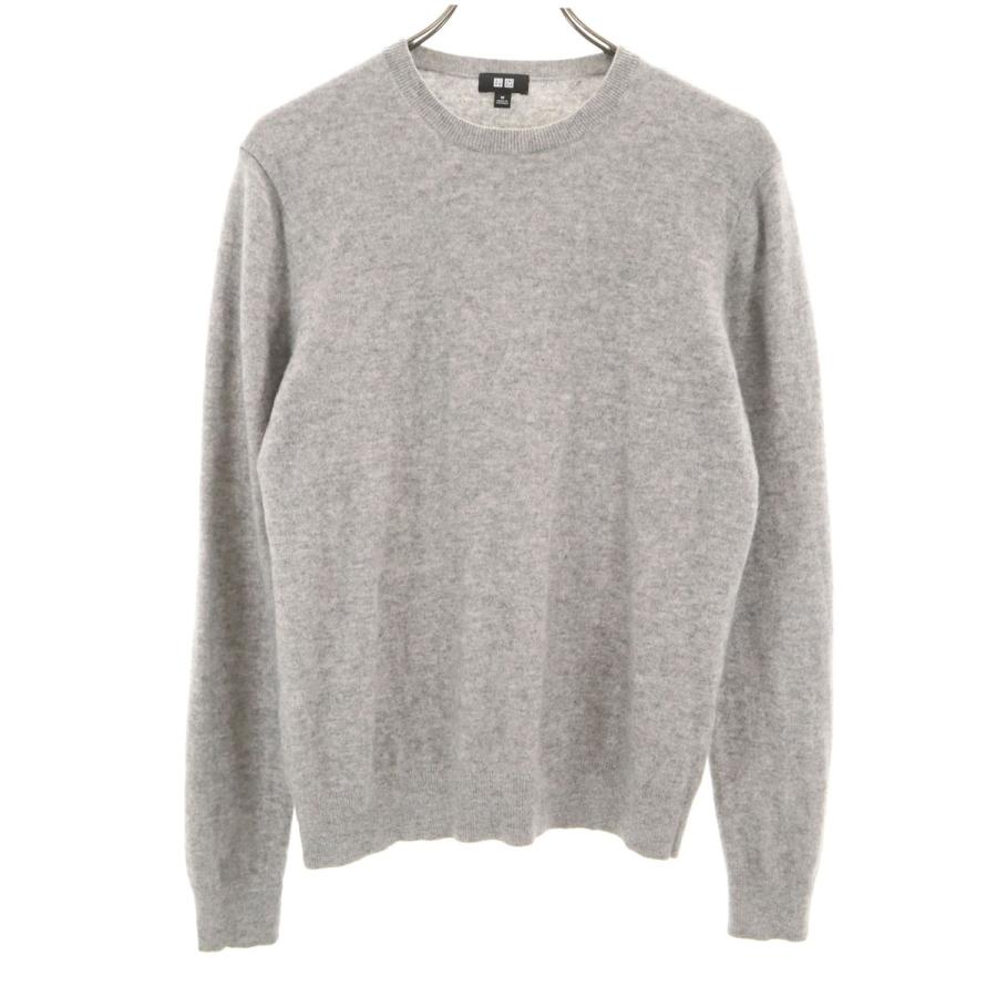 ユニクロ（UNIQLO） カシミヤ100％ 長袖 セーター M グレー ニット