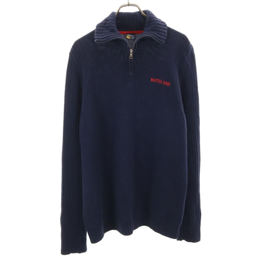 NAUTICA（ノーティカ） 長袖 ハーフジップ ニット L ネイビー セーター 