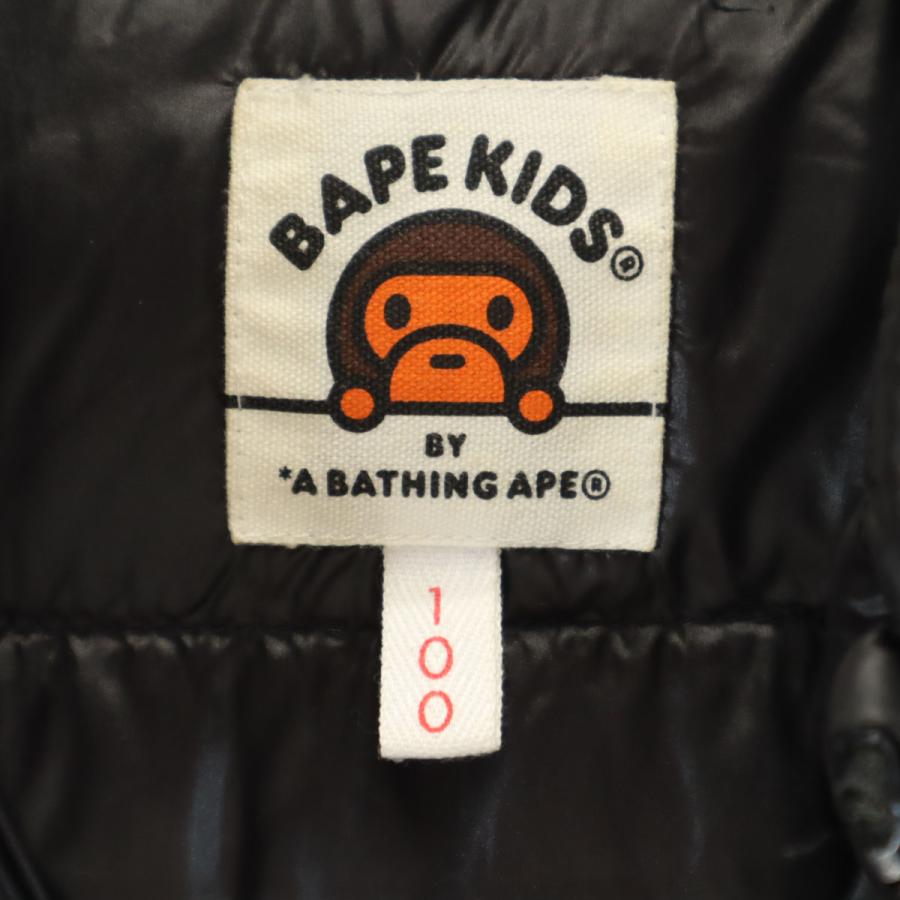 BAPE KIDS ベイプキッズ ダウンジャケット 100 ブラック アベイシング