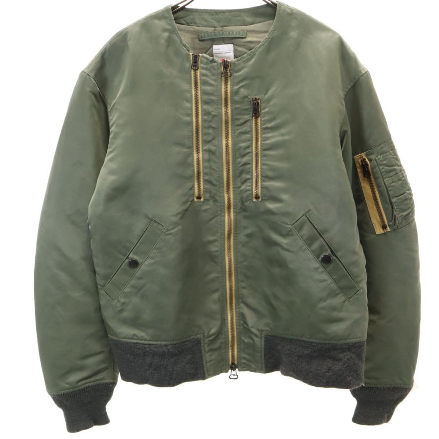 marka マーカ 日本製 MA-1 ノーカラー フライトジャケット 1 カーキ メンズ marka（マーカ） 日本製 MA-1 ノーカラー フライトジャケット 1 カーキ