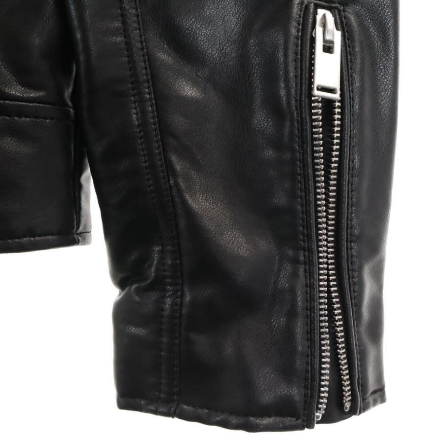 ZARA（ザラ） フェイクレザー ダブルライダースジャケット XL ブラック