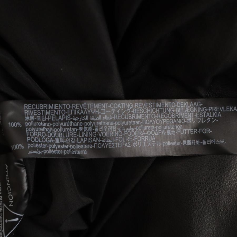 ZARA（ザラ） フェイクレザー ダブルライダースジャケット XL ブラック