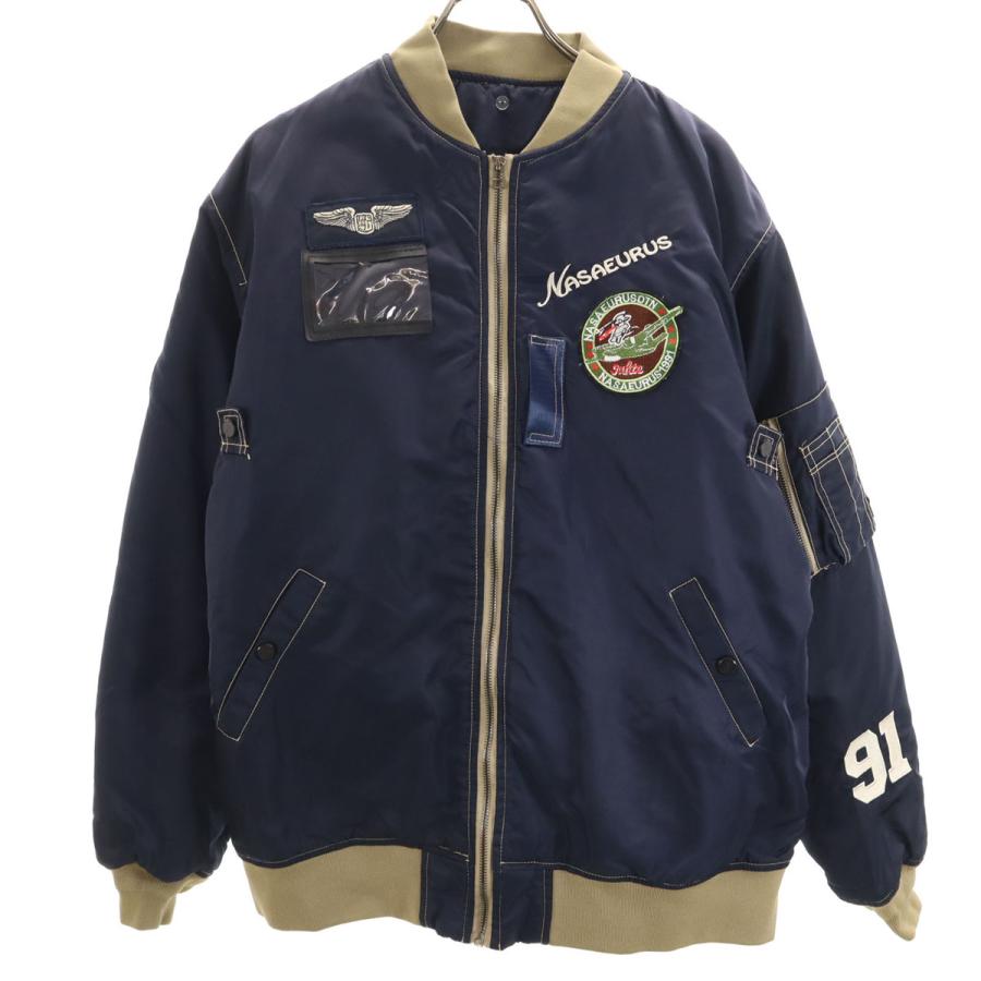 NASA フライトジャケット 3XL ネイビー ビックサイズ メンズ 古着 中古 