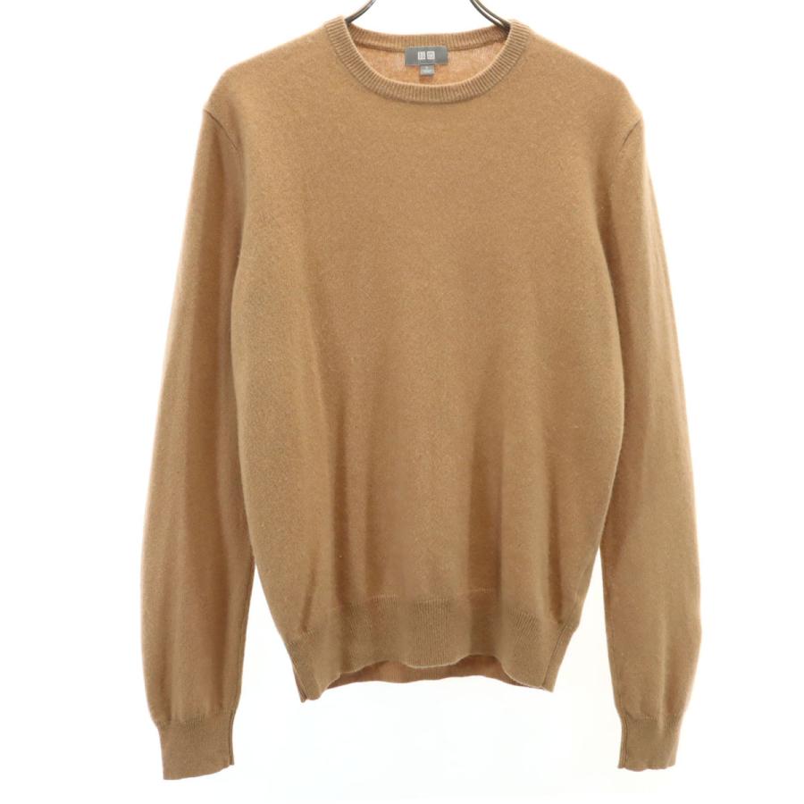 ユニクロ（UNIQLO） カシミヤ100％ 長袖 セーター S ベージュブラウン 