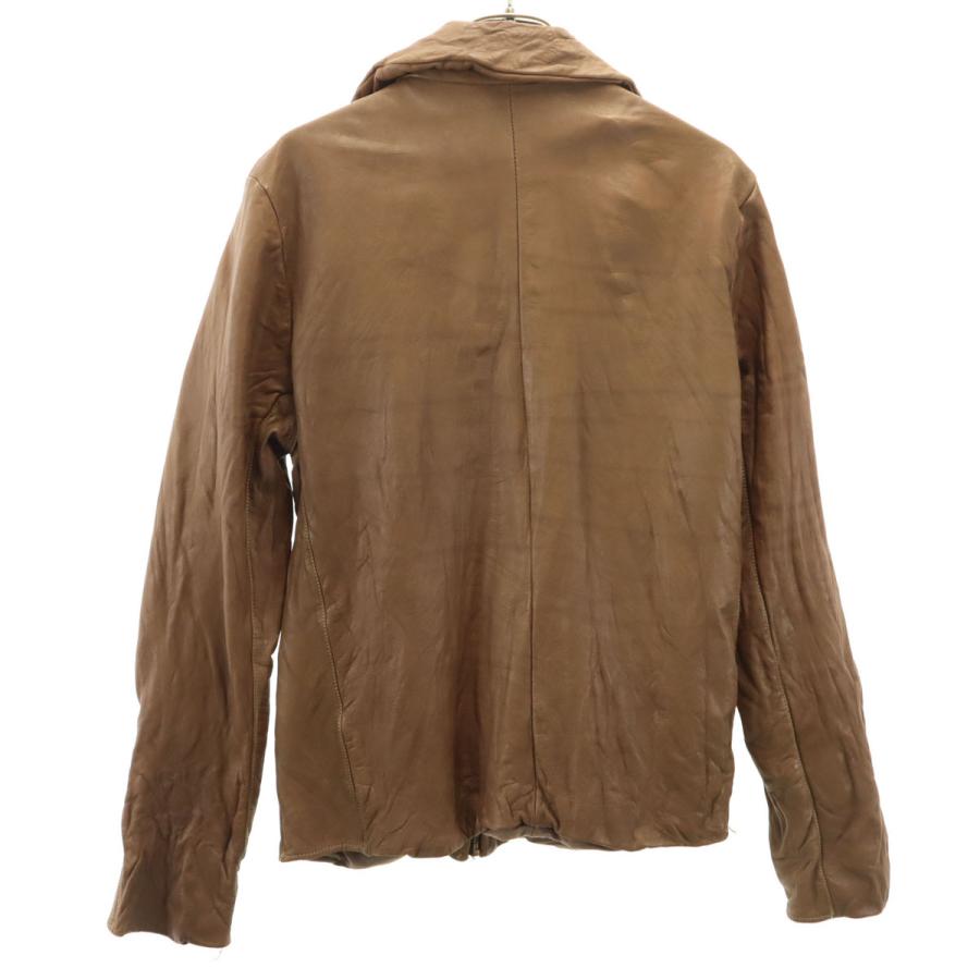 【美品】TROVE カーフレザージャケット (キャメル) サイズ2(M) TROVE（トローヴ） 牛革 レザージャケット 2 ブラウン メンズ 古着