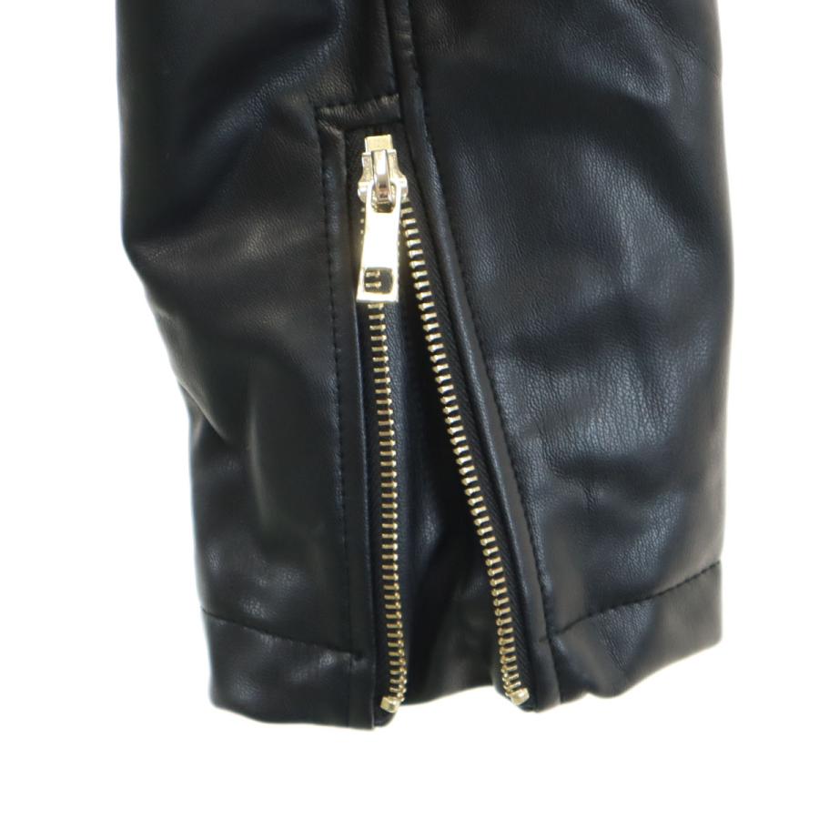 ZARA（ザラ） フェイクレザー ダブルライダースジャケット L ブラック