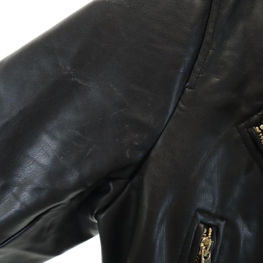 ZARA（ザラ） フェイクレザー ダブルライダースジャケット L ブラック