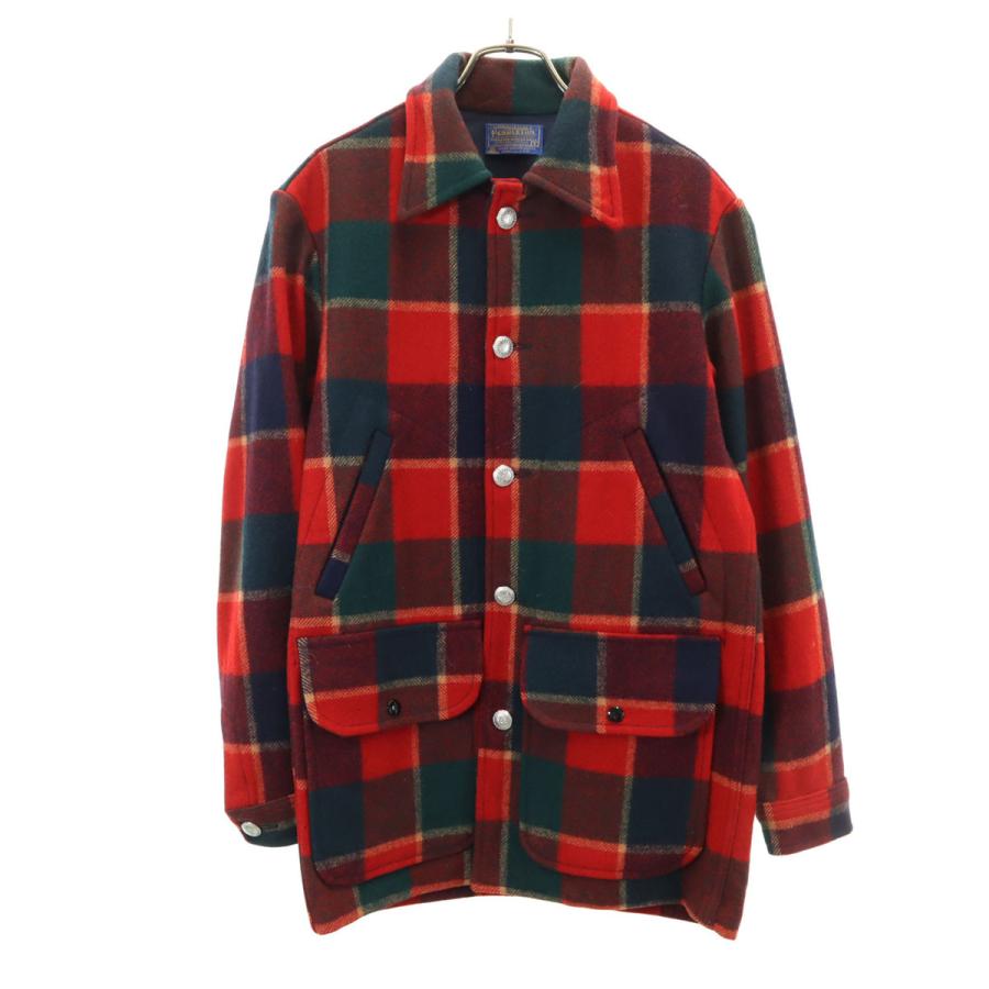 PENDLETON ペンドルトン 70s USA製 ヴィンテージ チェック柄 ウールジャケット S レッド系 メンズ PENDLETON（ペンドルトン） 70s USA製 ヴィンテージ チェック柄 ウール