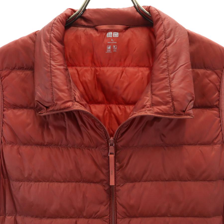 ユニクロ（UNIQLO） ウルトラライト ダウンベスト XL レンガ系 収納袋