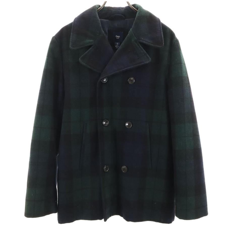 GAP（ギャップ） ブラックウォッチ チェック柄 ピーコート S 深緑 中綿