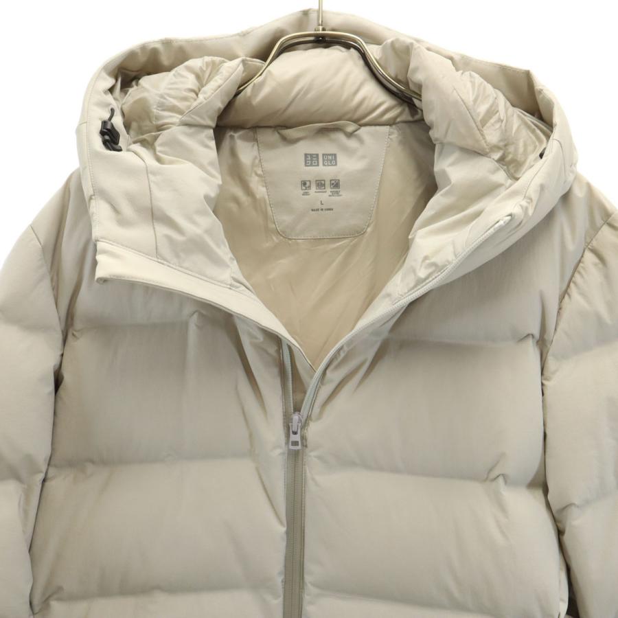 ユニクロ（UNIQLO） 美品 シームレス ダウンパーカー L ライトグレー