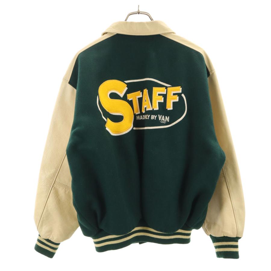 VAN JACKET ヴァンヂャケット レタードワッペン 牛革レザー切替