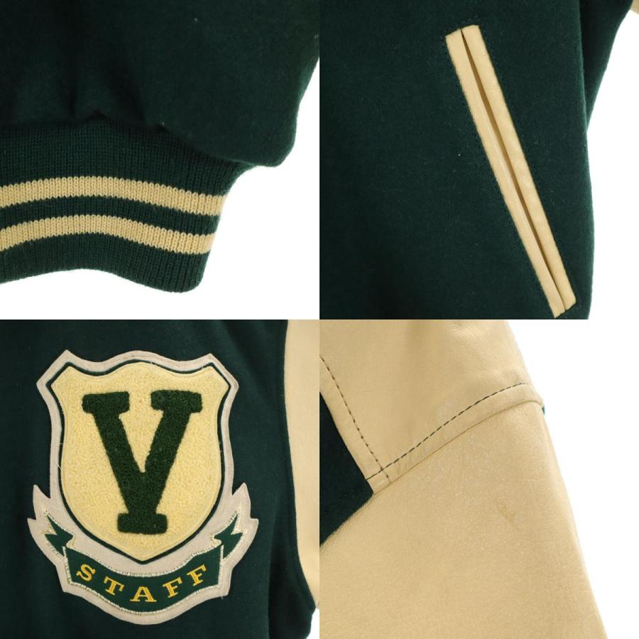 VAN JACKET ヴァンヂャケット レタードワッペン 牛革レザー切替