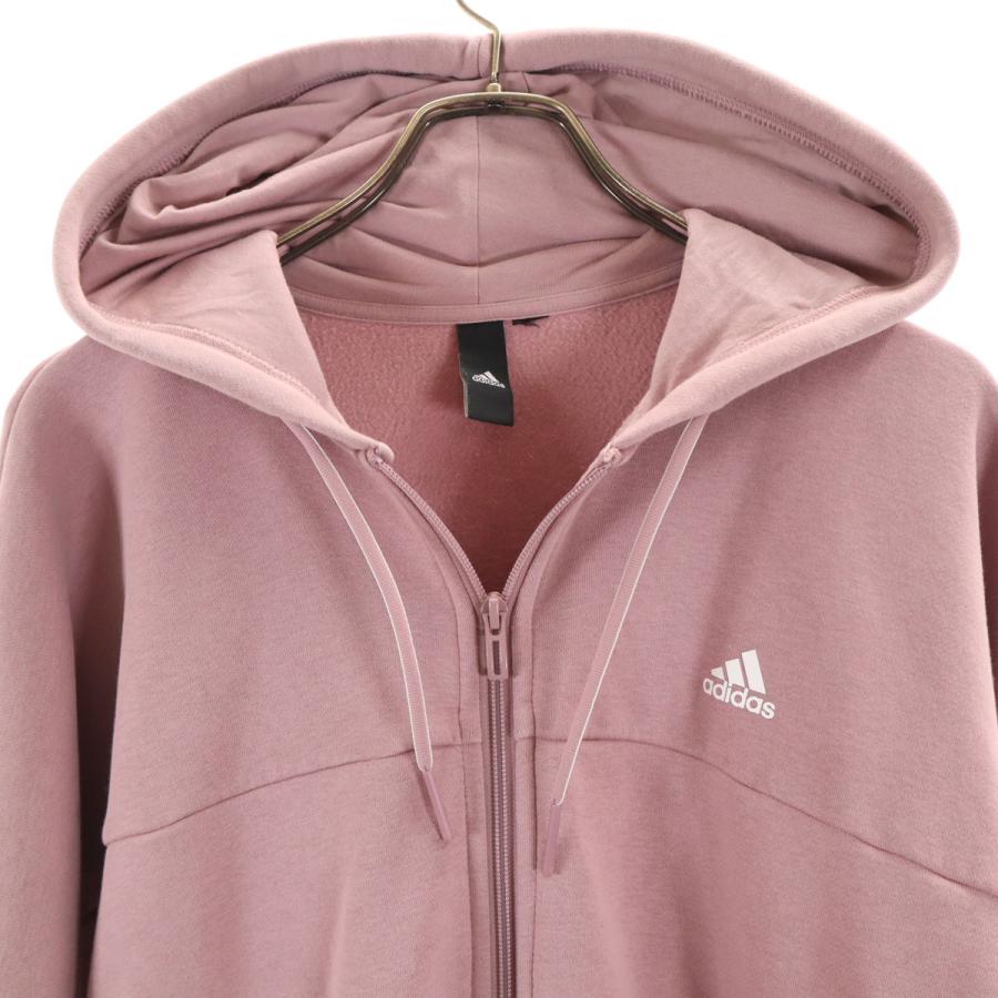 adidas（アディダス） 長袖 スウェット ジップパーカー M ピンク 裏