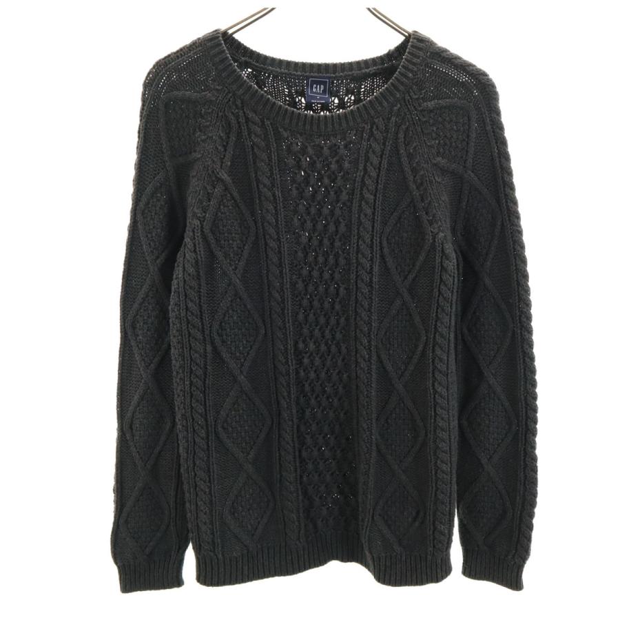 GAP（ギャップ） 長袖 アラン編み セーター M チャコールグレー ニット