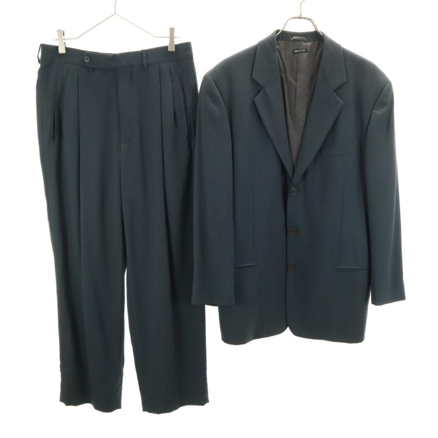 GIORGIO ARMANI ジョルジオアルマーニ イタリア製 ウールブレンド スーツ 上下セットアップ 48 グレー ハンガー付き メンズ GIORGIO ARMANI ジョルジオアルマーニ イタリア製 ウールブレンド