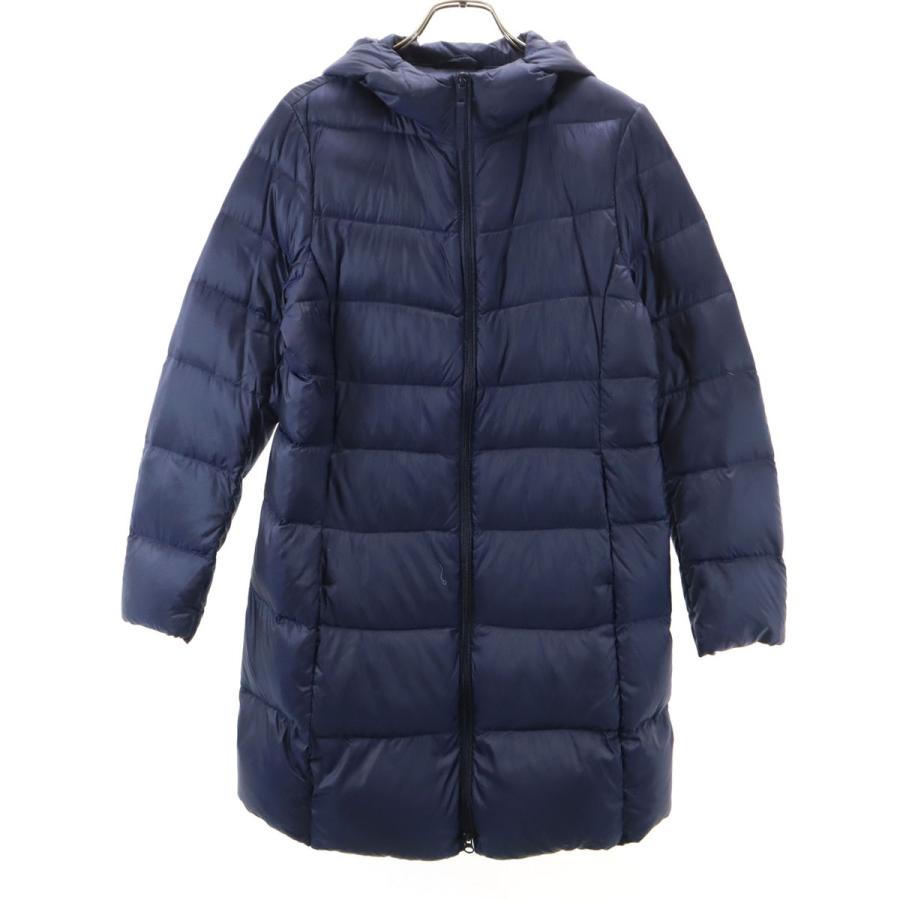 ユニクロ UNIQLO ウルトラライトダウンロングコート 紺 L 保存袋付き ユニクロ（UNIQLO） ウルトラライト ダウンコート L ネイビー 収納袋