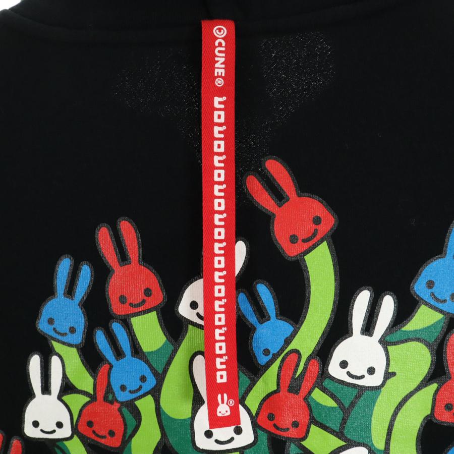 CUNE ビール ウサギ プリント バックプリント ジップ パーカー L CUNE - ＊キューン CUNE PRINTSTAR コ〇ス うさぎ ジップパーカー Lの