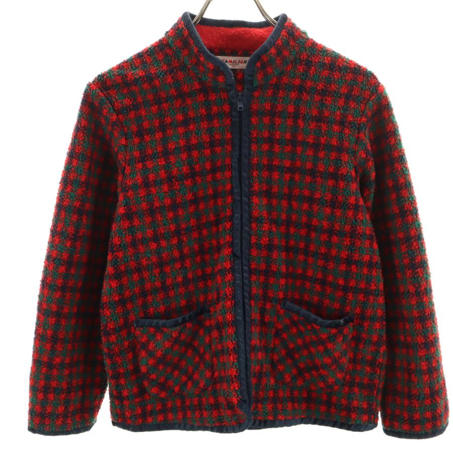 ファミリア（Familiar） チェック柄 ボア フリースジャケット 150