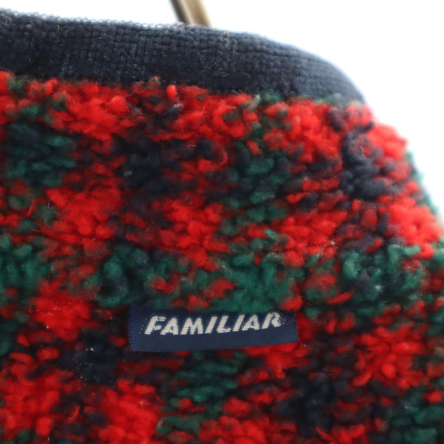 男の子　女の子　90 ファミリア　2way アウター　フリース　ボア　赤チェック ファミリア（Familiar） チェック柄 ボア フリースジャケット 150