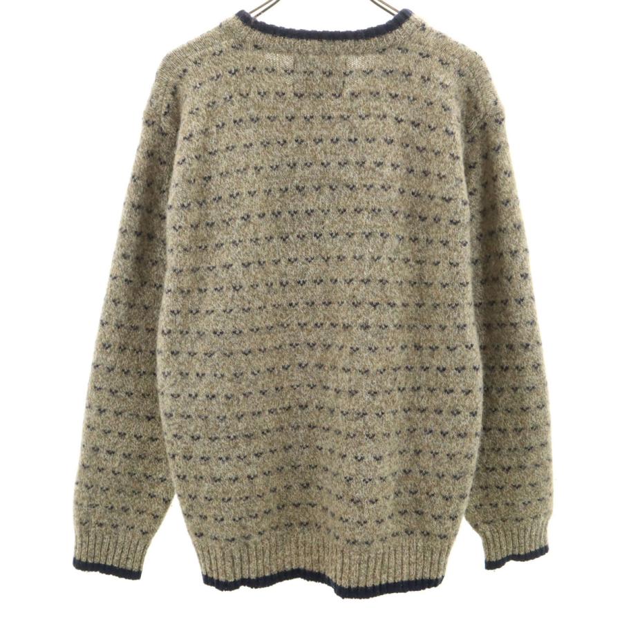 WOOLRICH（ウールリッチ） 総柄 長袖 Vネック セーター M カーキ