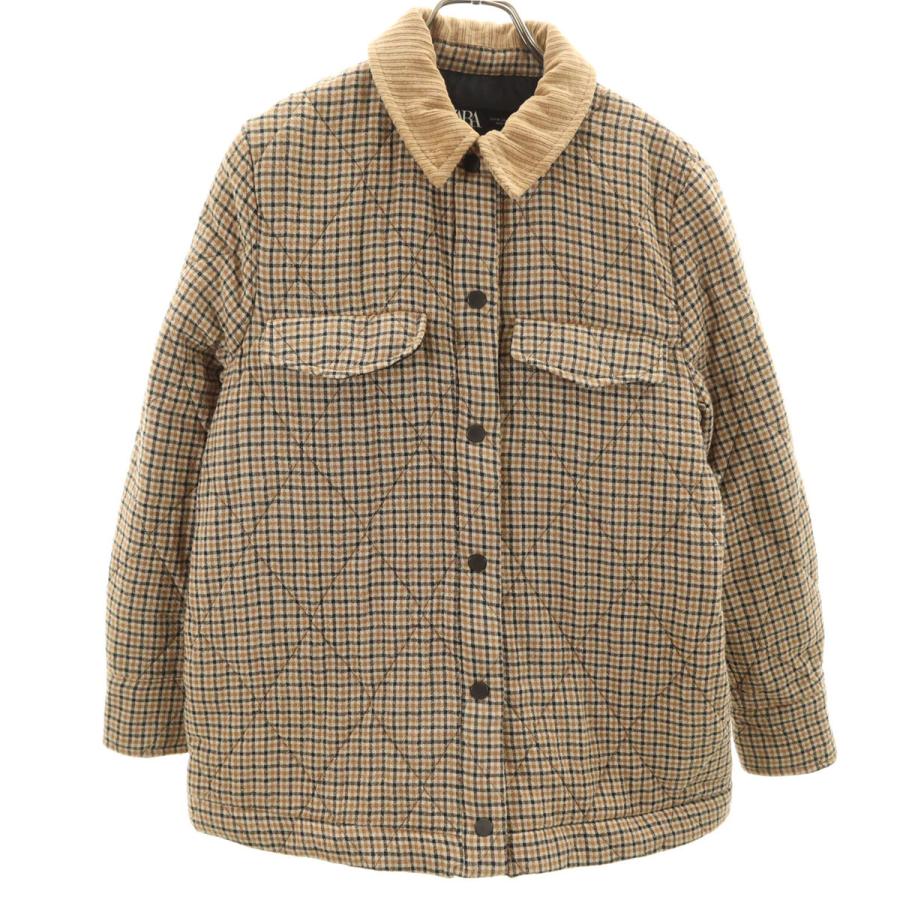 ZARA（ザラ） チェック柄 キルティングジャケット XS ブラウン 