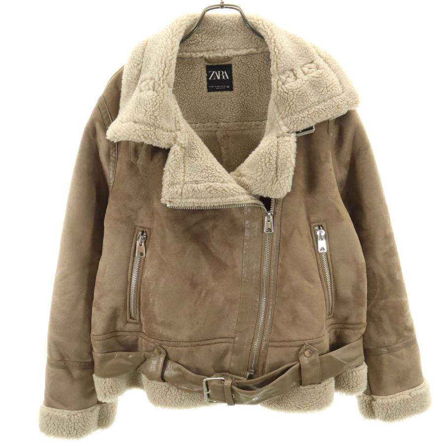 ZARA（ザラ） フェイク ムートンジャケット XXL ベージュ系 レディース
