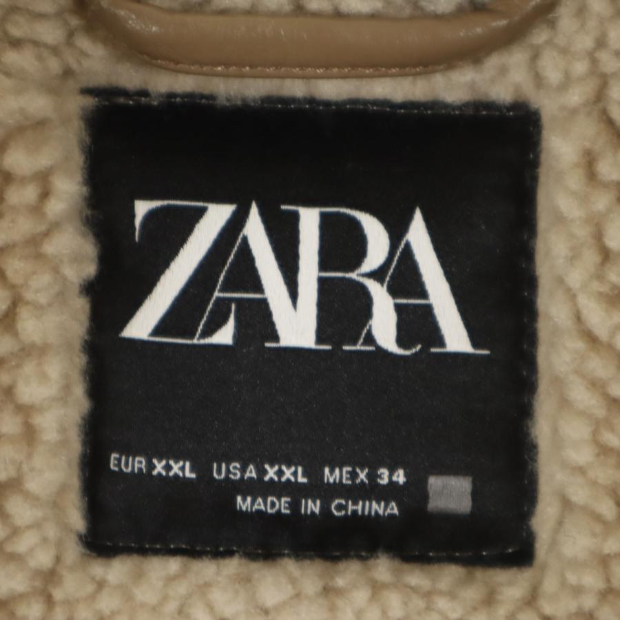 ZARA（ザラ） フェイク ムートンジャケット XXL ベージュ系 レディース