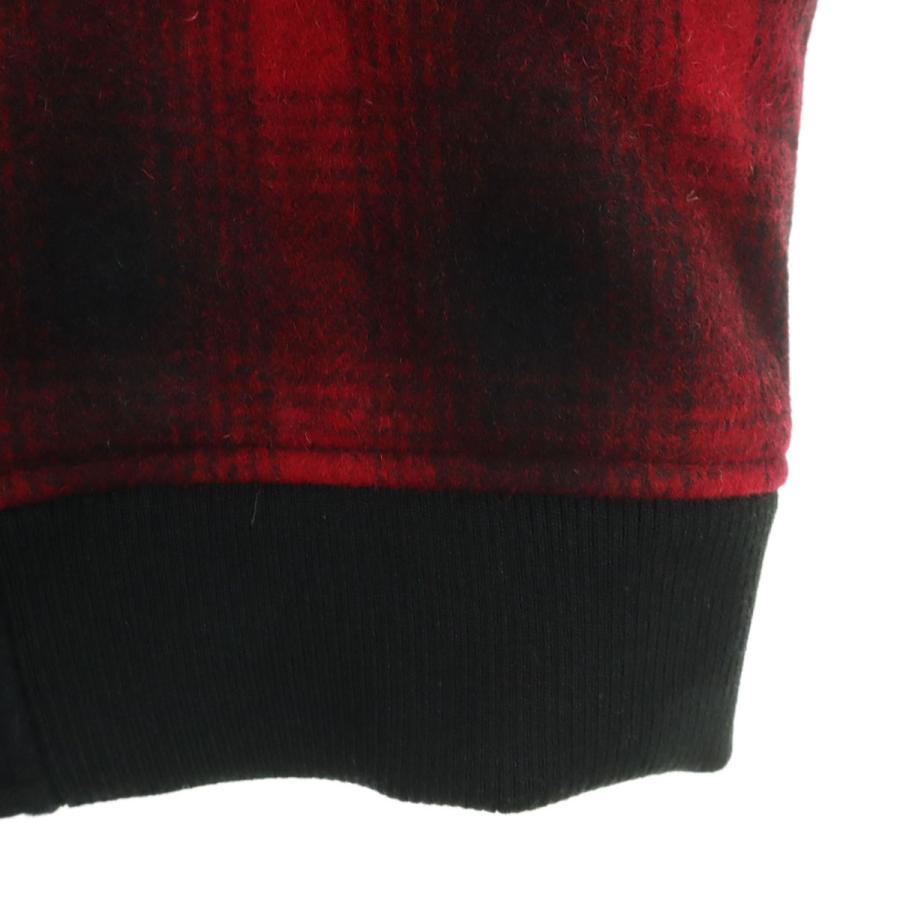 VANSON（バンソン） ウールブレンド チェック スタジャン M レッド