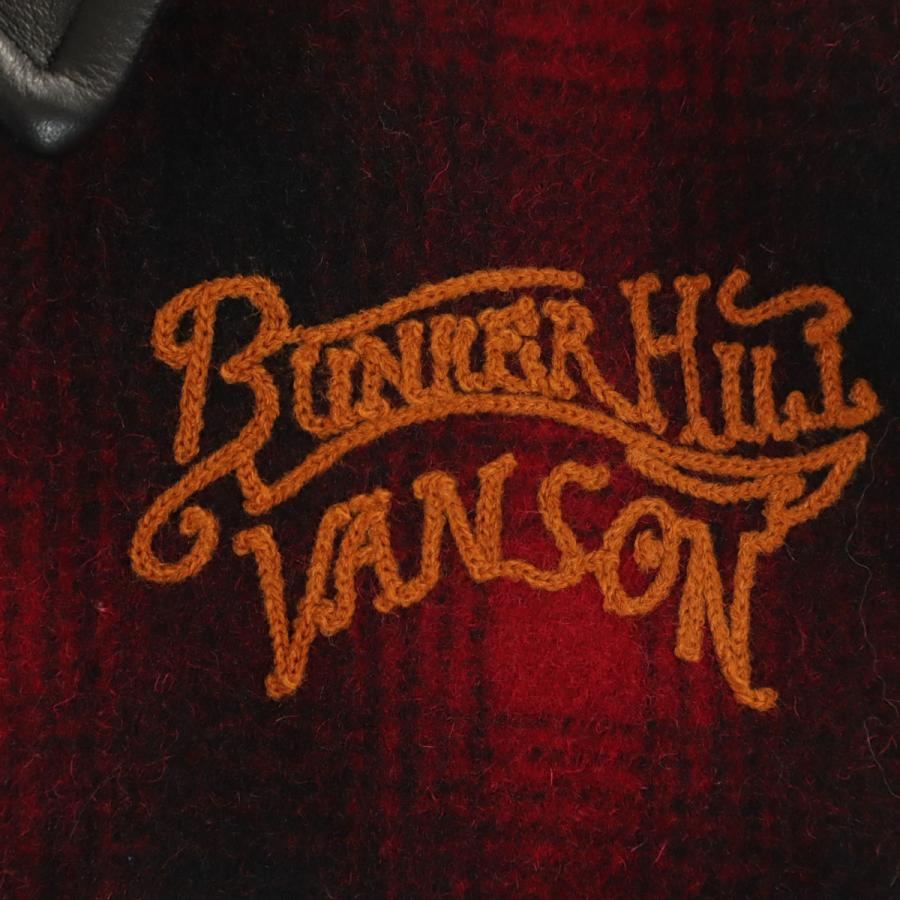 VANSON（バンソン） ウールブレンド チェック スタジャン M レッド
