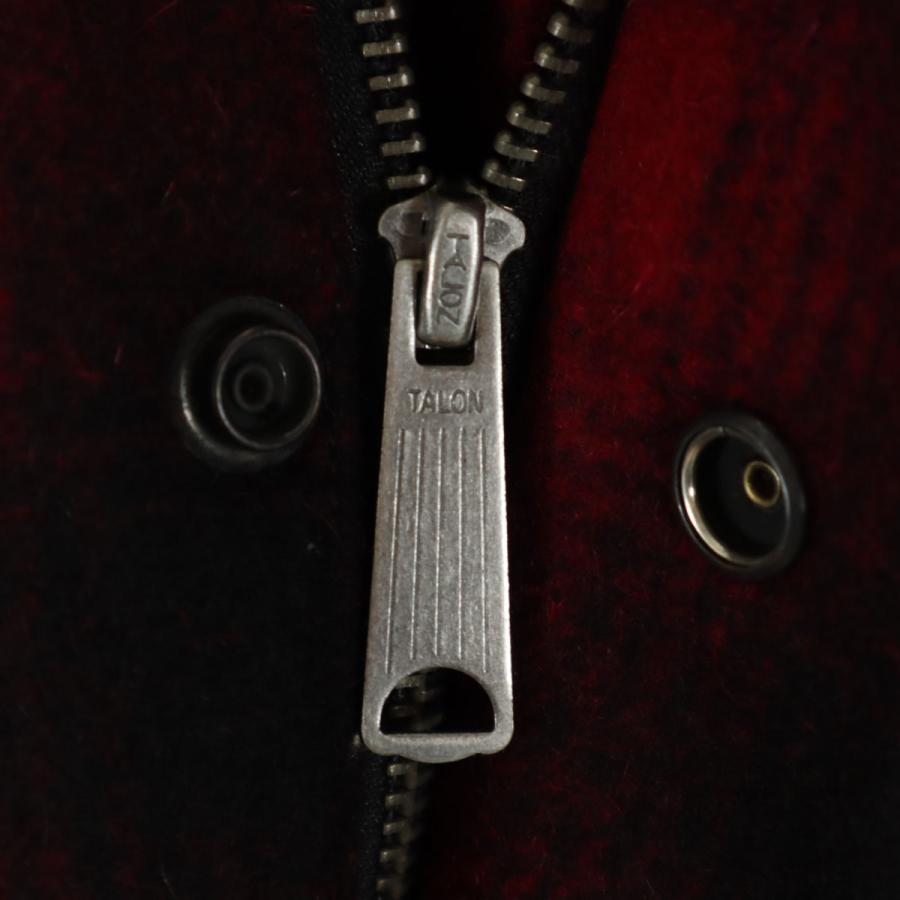 VANSON（バンソン） ウールブレンド チェック スタジャン M レッド