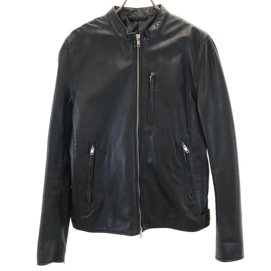 ジャーナルスタンダード ライダース レザージャケット 羊革 黒 ノーカラー 変型 JOURNAL STANDARD（ジャーナルスタンダード） 羊革レザー シングル