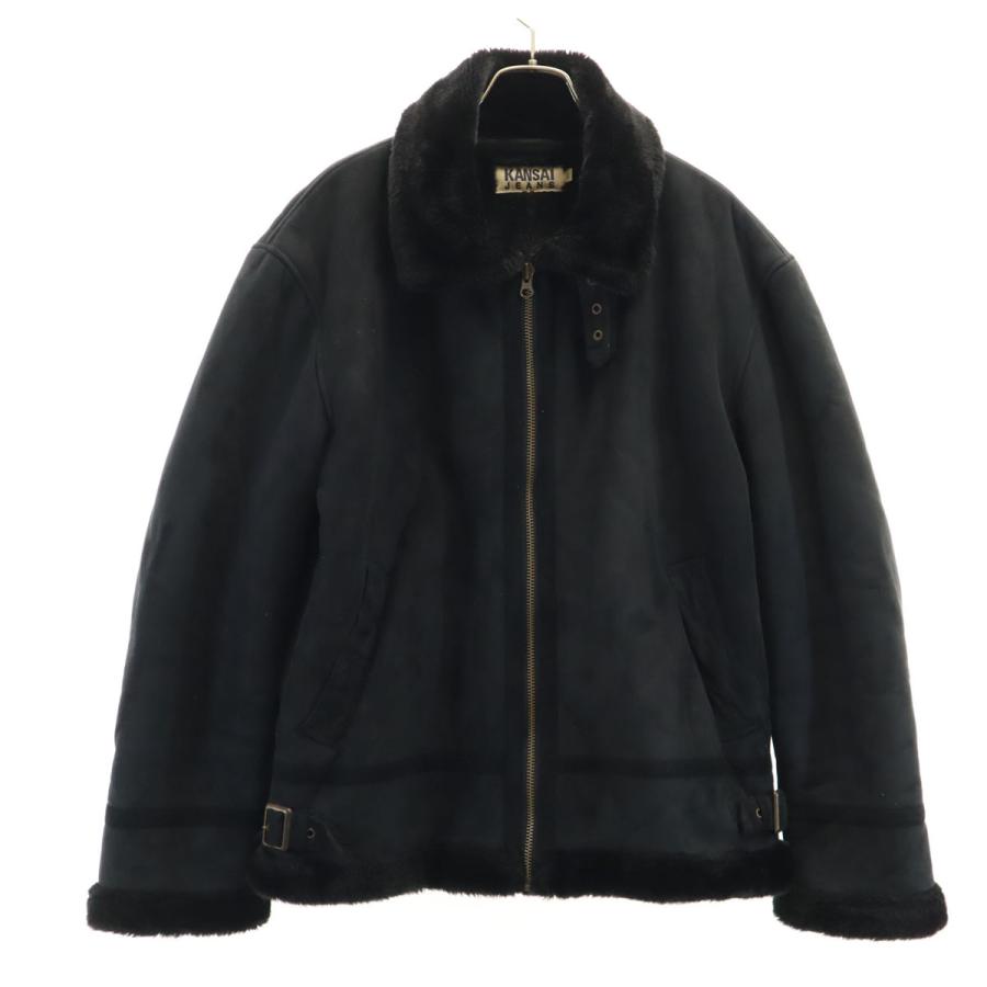 KANSAI JEANS カンサイジーンズ フェイクスエード ブルゾン L ブラック 