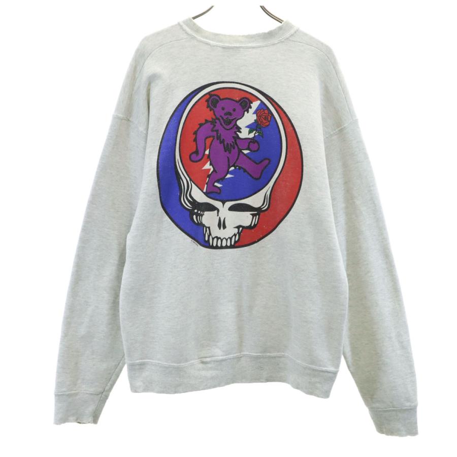 古着 FRUIT OF THE LOOM フルーツオブザルーム 90s USA製 オールド バックプリント グレイトフル デッドベア 長袖 スウェット トレーナー L グレー ダンシング メンズ FRUIT OF THE LOOM（フルーツオブザルーム） 90s USA製 オールド