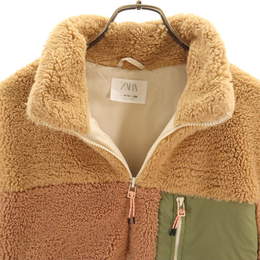 ZARA（ザラ） ボア フリースジャケット 13-14 ベージュ キッズ 古着