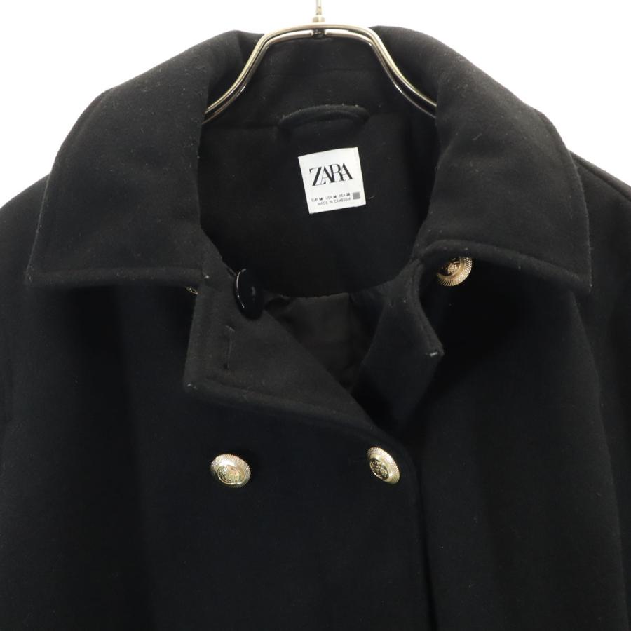 ZARA（ザラ） ウールライク ダブルブレスト ジャケット M ブラック