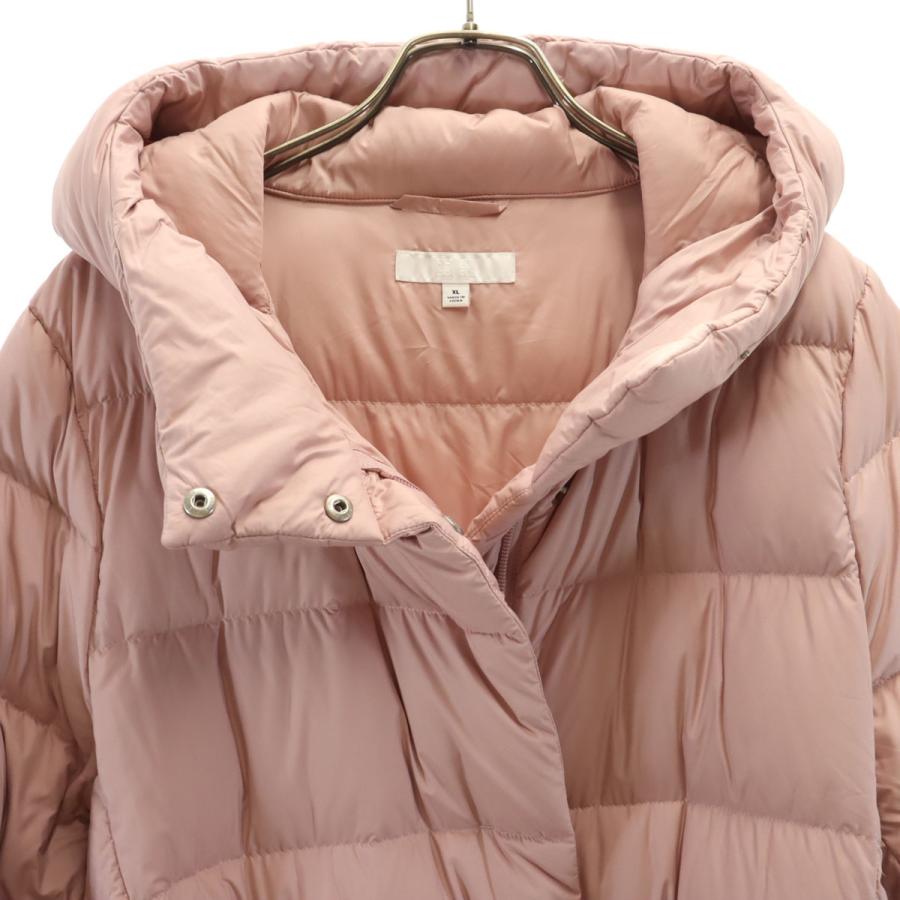 ユニクロ（UNIQLO） ライトウェイトフーデット ダウンコート XL ピンク 