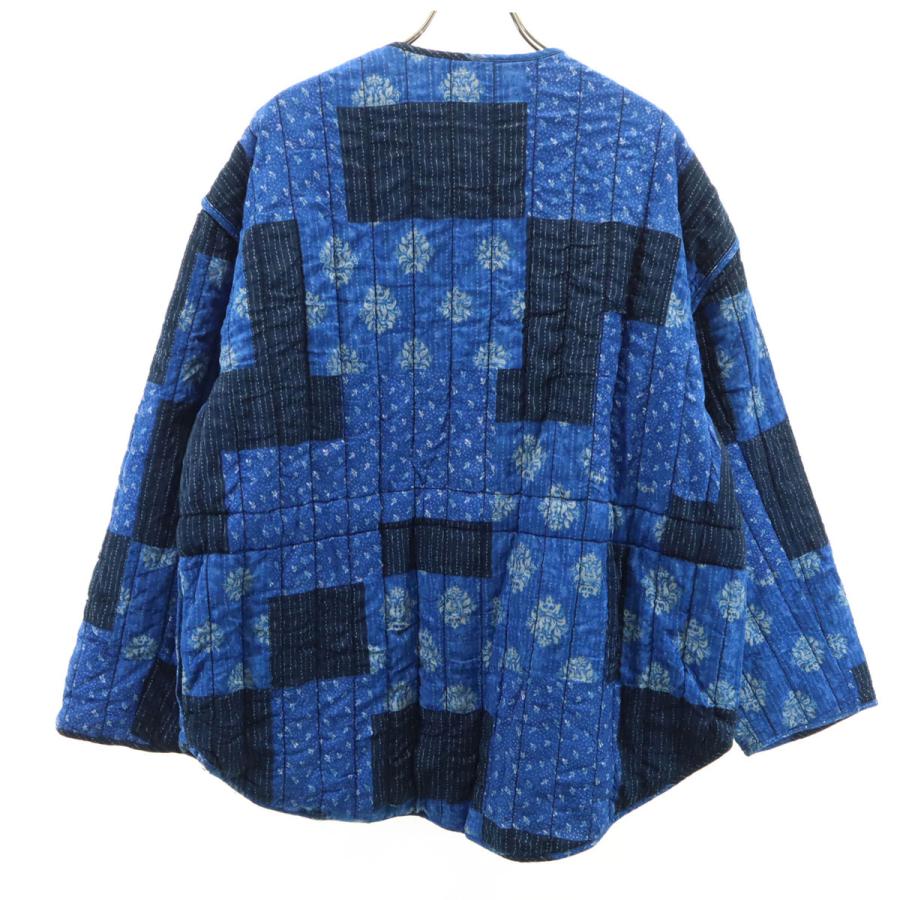 ZARA（ザラ） 花柄 パッチワーク キルティングジャケット S ブルー