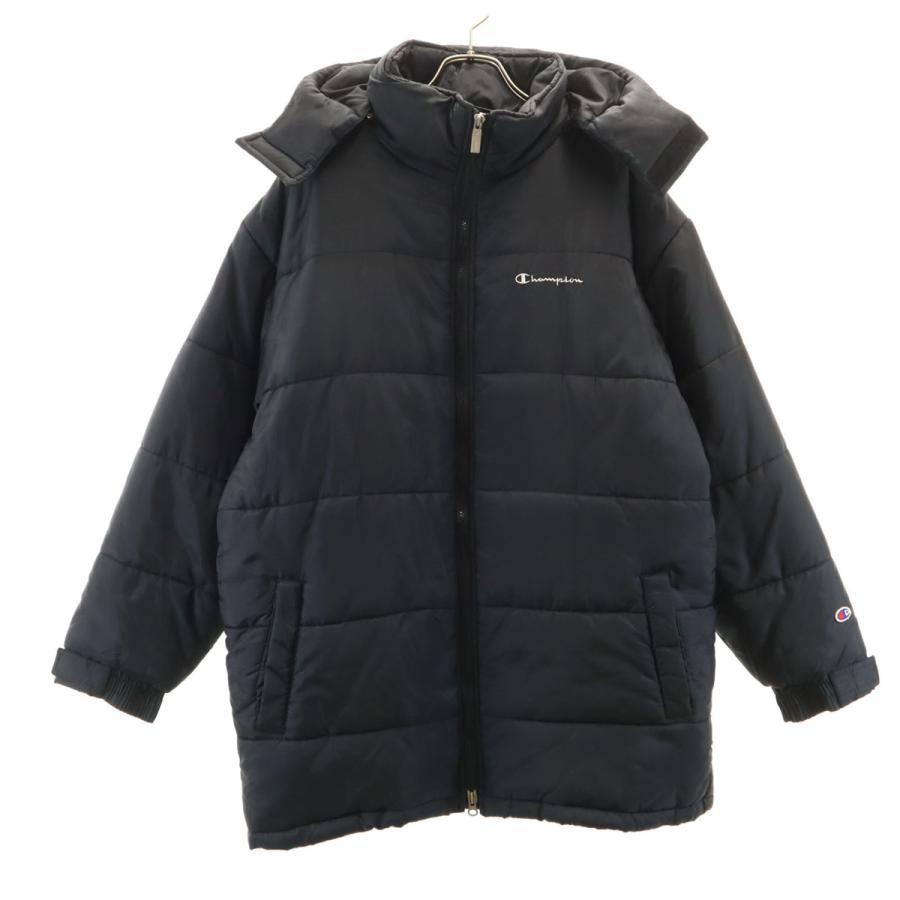Champion（チャンピオン） 中綿ジャケット M ブラック メンズ 古着