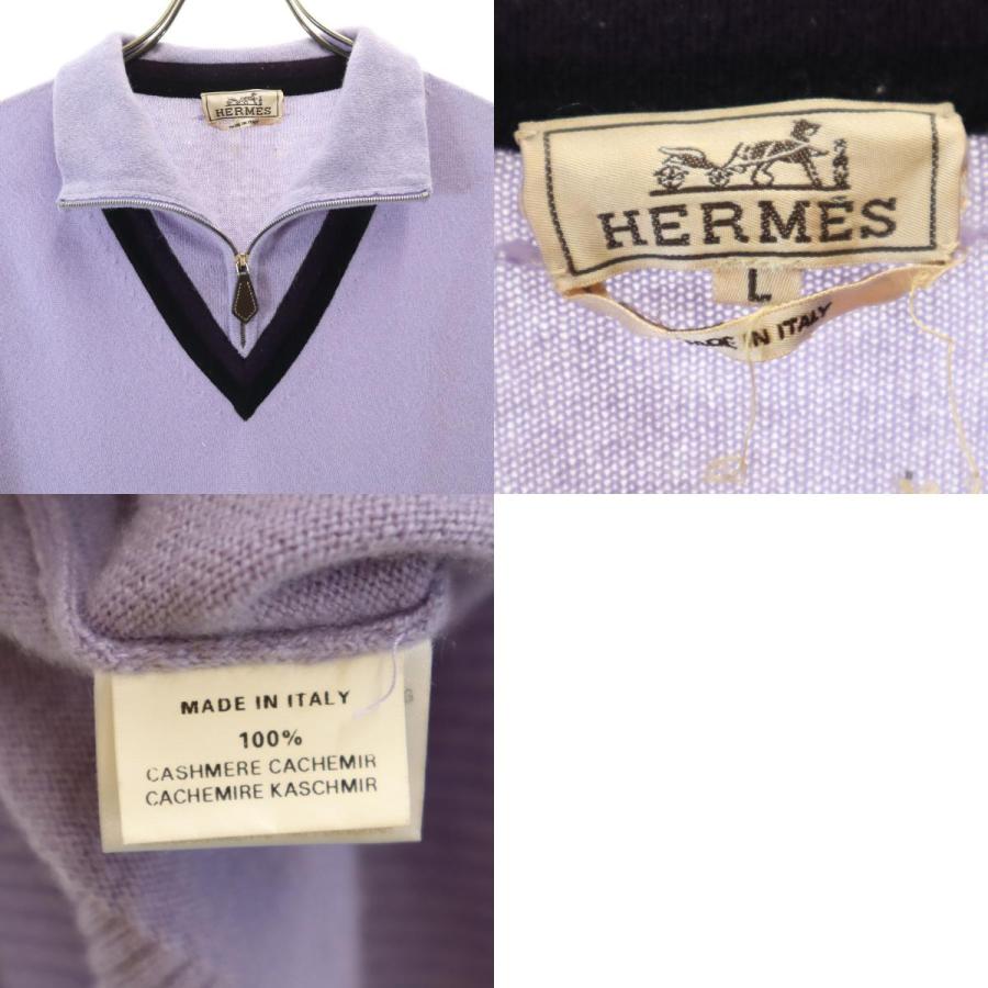 HERMES（エルメス） イタリア製 カシミヤ100％ 長袖 ハーフジップ