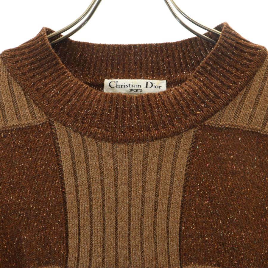 Christian Dior SPORTS クリスチャンディオールスポーツ 90s オールド 長袖 セーター L ブラウン ニット メンズ 古着 中古_5