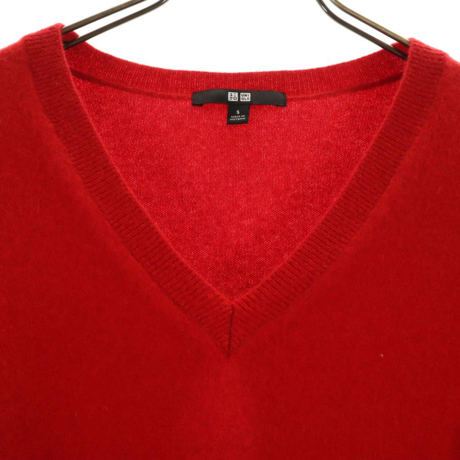 UNIQLO knit カシミヤV ネックニット レッド Cashmere 新品 UNIQLO ユニクロ カシミヤ 100% ニット 長袖 Vネック セーター 赤