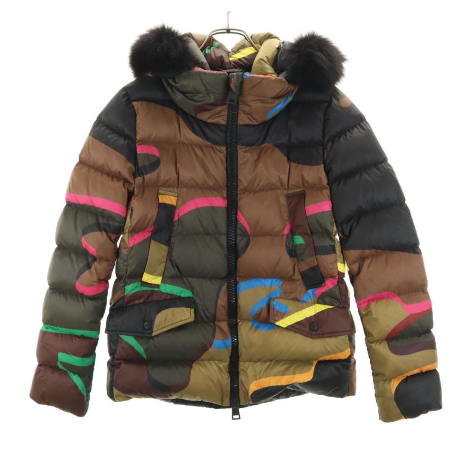 【美品】HERNO ブラウン ナイロン ジャケット サイズ42 HERNO（ヘルノ） 総柄 ダウンジャケット 42 ブラウン レディース 古着