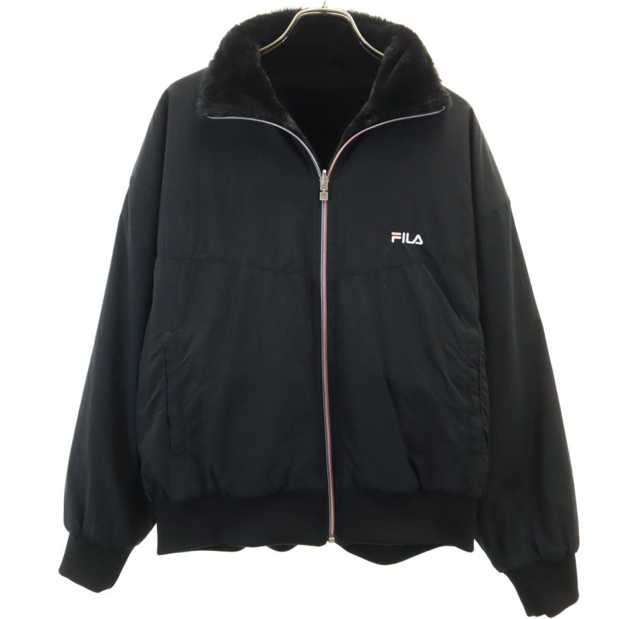 FILA（フィラ） 美品 ボア ブルゾン L ブラック リバーシブル