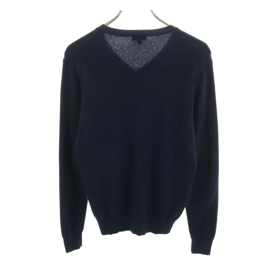 ユニクロ（UNIQLO） カシミヤ100％ 長袖 Vネック セーター S ネイビー