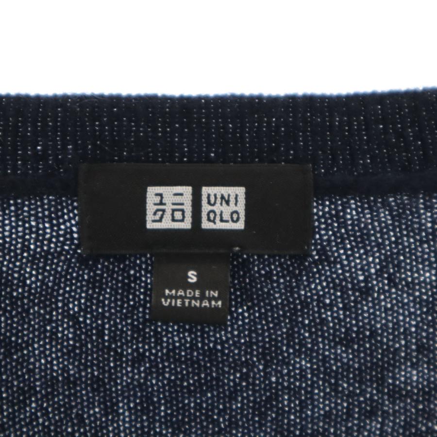 ユニクロ（UNIQLO） カシミヤ100％ 長袖 Vネック セーター S ネイビー