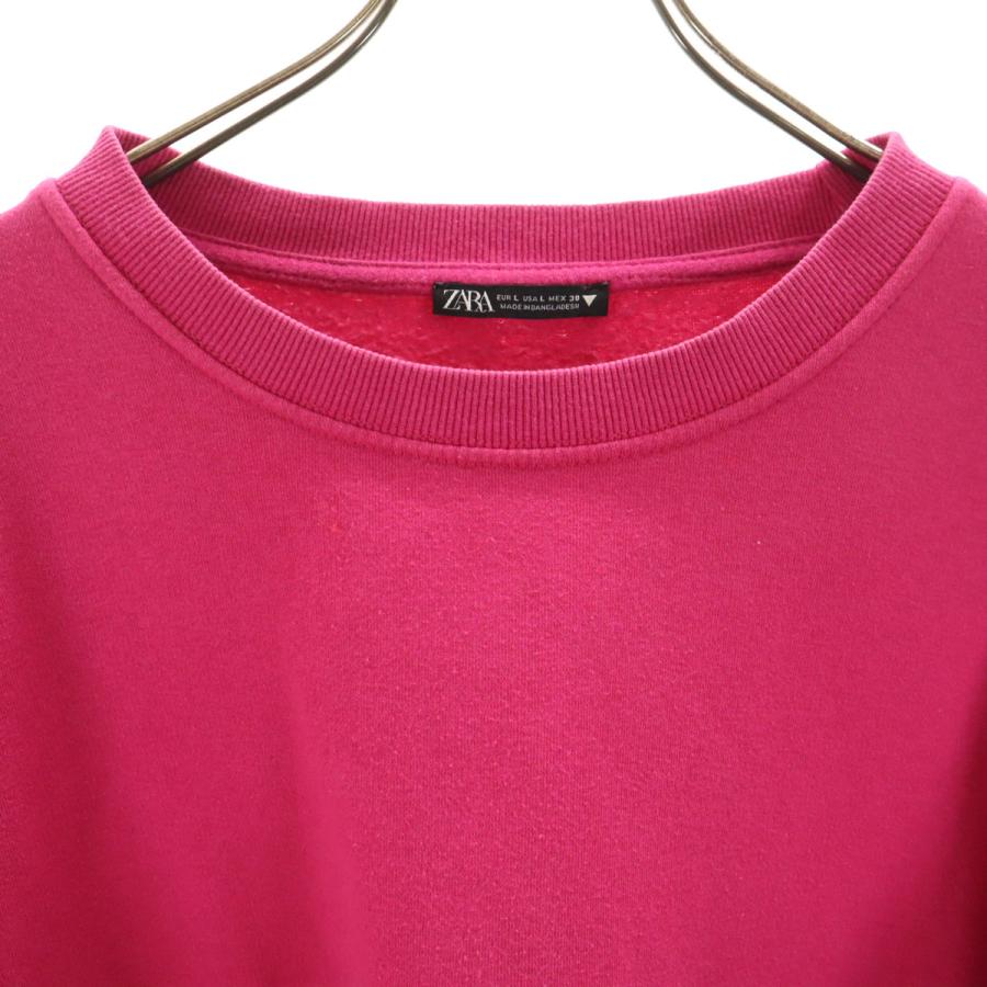 ZARA（ザラ） 長袖 スウェット トレーナー L ピンク 裏起毛 レディース 